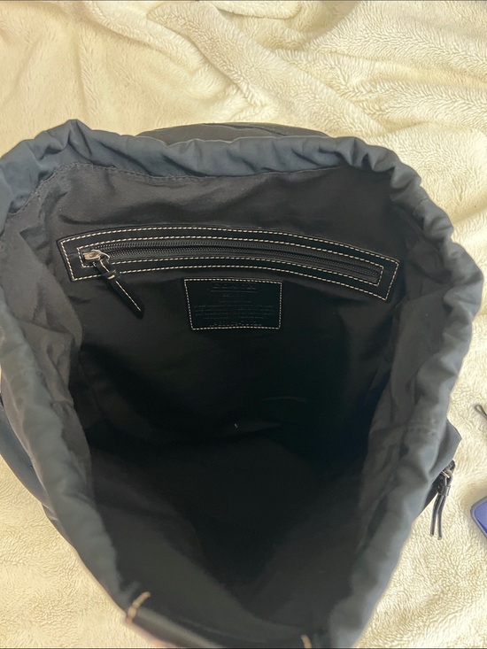 Coach Black Nylon Backpack with Silver Hardware main image 4